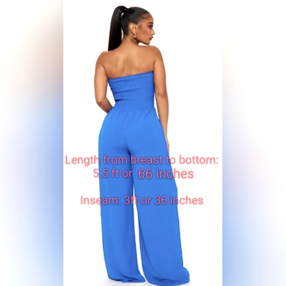 Women's Blue Halter Jumpsuit. PRICE IS FIRM!! - Picture 2 of 3